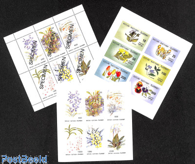 Lot cinderella stamps with theme 'flowers'