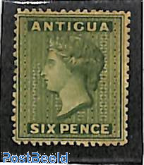 6d green, WM star, unused hinged