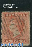 1p Red, WM1, used