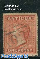 1p Red, WM1, used
