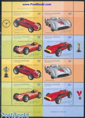 Racing cars minisheet