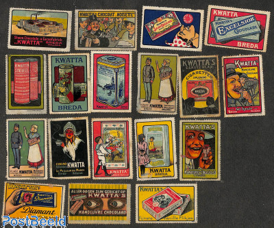 18 advertising seals KWATTA chocolade