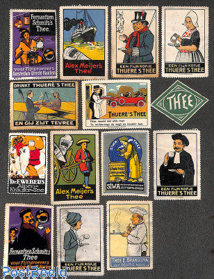 Lot advertising seals about Tea