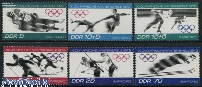 Stamp 1971, Germany, DDR Olympic Winter Games Sapporo 6v, 1971 ...