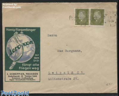 Letter from Meissen to Leipzig with advertising Aeroxon