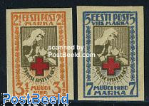 Estonia 1921 Red Cross Imperforated Set
