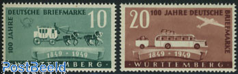 Wurttemberg, Stamp centenary 2v