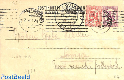Postard 40c, uprated, to LOVISA