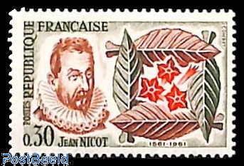 jean nicot tobacco Mac Baren History Stamp 1961, France Tobacco 1v,