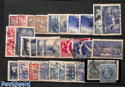 Stockcard with used stamps France