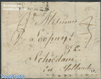Folding letter to Schiedam