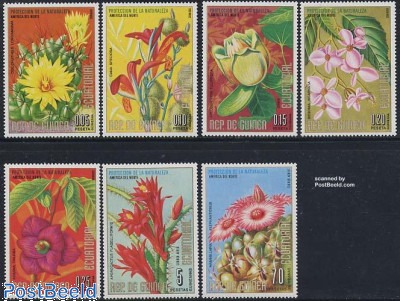 Stamp 1974, Equatorial Guinea North American flowers 7v, 1974