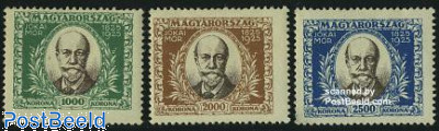M. Jokais birth centenary 3v