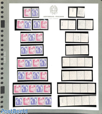 2 pages with Castle stamps, all kind of combinations