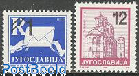 Serbia 2003 Overprints on Yugoslavian Stamps (Set of 2)