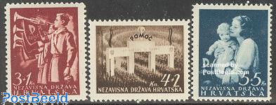 Croatia 1942 Pomoc Charity Issue Set