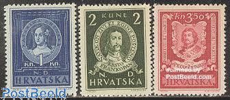 Croatia 1943 Famous Croats Semi-Postal Set