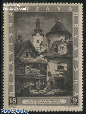 Croatia 1943 Zagreb Philatelic Exhibition Semi-Postal