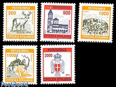 Krajina, Definitives 5v