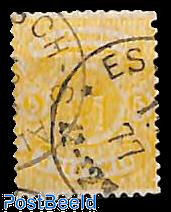 5c yellow, reperforated on right side