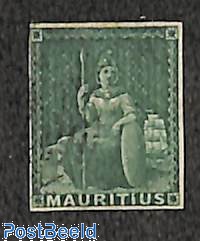 Mauritius 1858 4p Green Queen Victoria Used