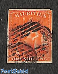 Mauritius 1859 One Shilling Queen Victoria Used
