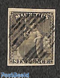 Mauritius 1861 Six Pence Queen Victoria Used