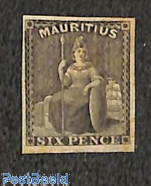 Mauritius 1861 6d Britannia Allegory
