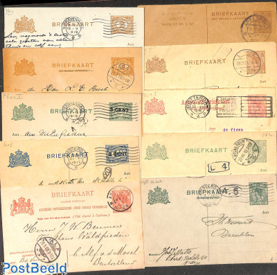 10 different used prestamped postcards