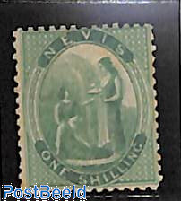 1sh, bluegreen, without gum