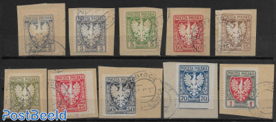 All stamps PERFORATED! 54/56+58/64, stamps out of set. 10v.