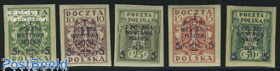 Stamp exposition 5v imperforated
