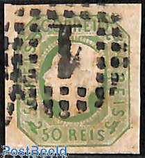 Portugal 1862 King Luis I 50 Reis Yellow-Green Used