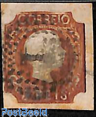 Portugal 1856 5 Reis Yellow-Brown King Pedro V Used Stamp