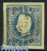 1866 Portugal King Luis I 120 Reis Blue Used Stamp