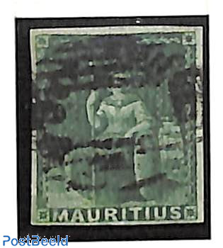 Mauritius 1858 4 pence Green Queen Victoria Seated