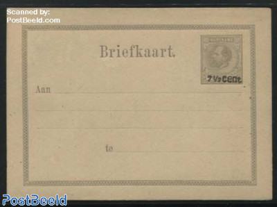 Postcard 7.5c @ 15c grey. Black overprint