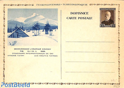 Illustrated postcard, Ski concours