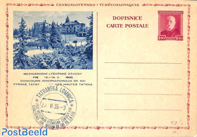 Illustrated postcard, Ski concours