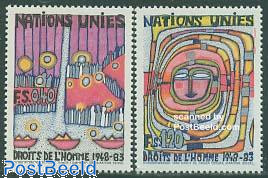 Human rights, Hunderwasser paintings 2v