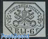 6 Baj, MNH, small spot, certificate E.Diena 1997