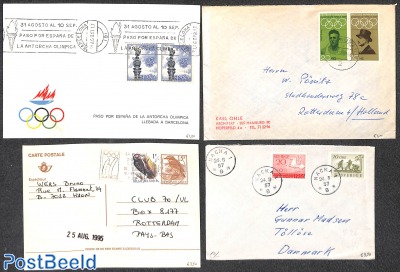 4 covers or cards on theme Olympic games