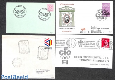 4 covers or cards on theme Olympic games
