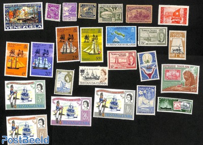 Small lot with stamps on ships