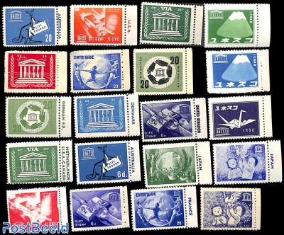 Lot UNESCO seals (not postage stamps) **/*