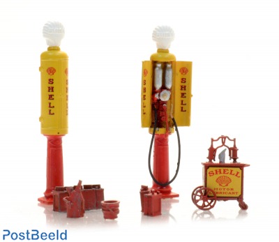 Set oude benzinepompen Shell