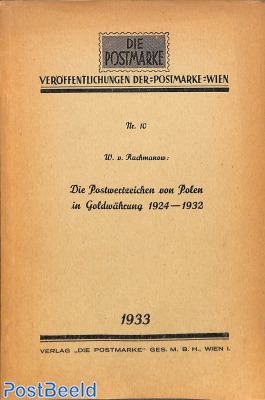 Die Postwertzeichen von Polen in Goldwährung 1924-1932