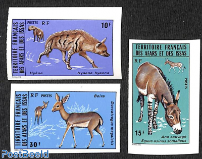 Animals 3v, imperforated