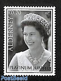 Platinum Jubilee stamp in black (this stamp was not for sale from the Post)