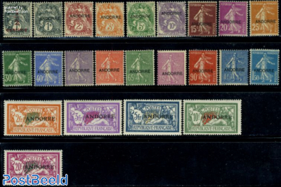 Overprints on French stamps 23v